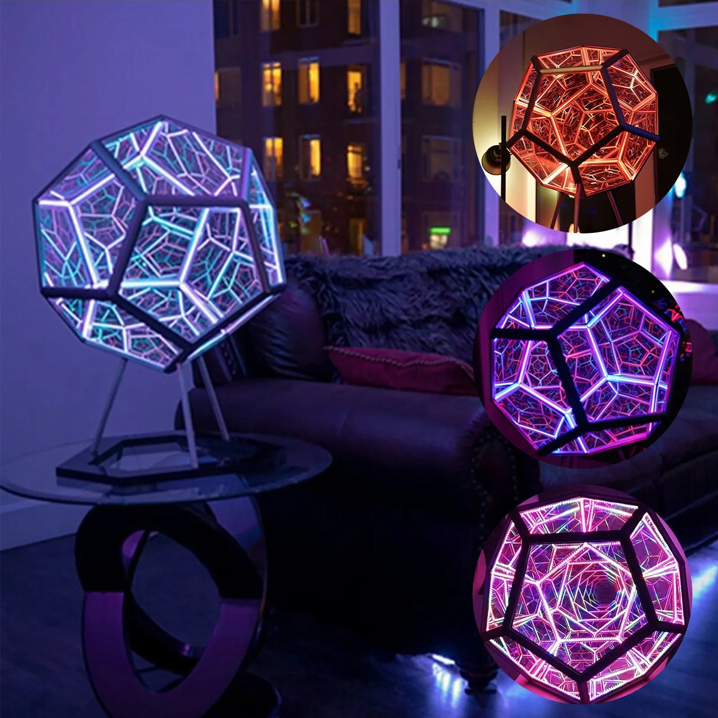 (BOGO OFFER TODAY ONLY - 35% ) Infinity Glow Lamp Magic LED Lamp with remote